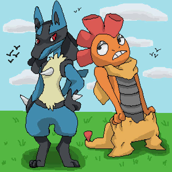Lucario and Scrafty