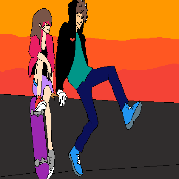 sunset skateboard hangout