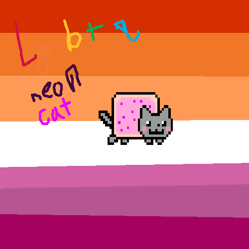 lgbtq neon cat