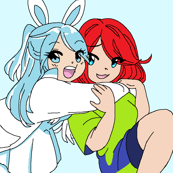 Fluff as a human and Alex from miraculous