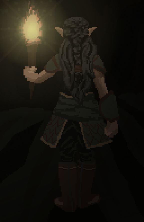 Guy with Stick in a Dark Wood