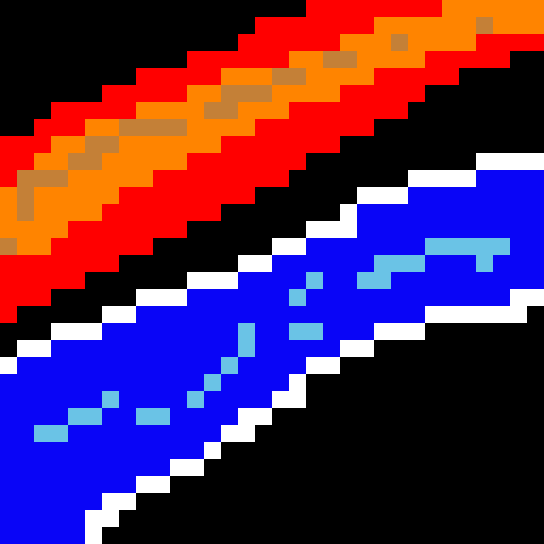 lava and water