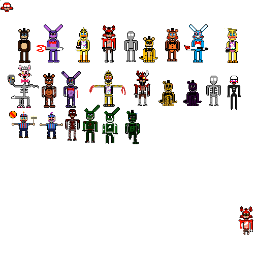 fnaf characters in a new design