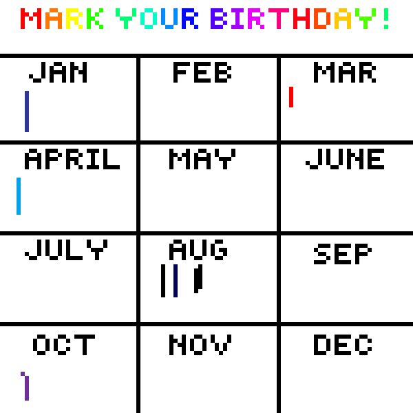 Mark your birthday!