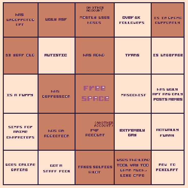 pixilart bingo