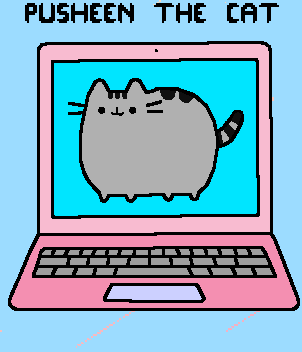 pusheen laptop