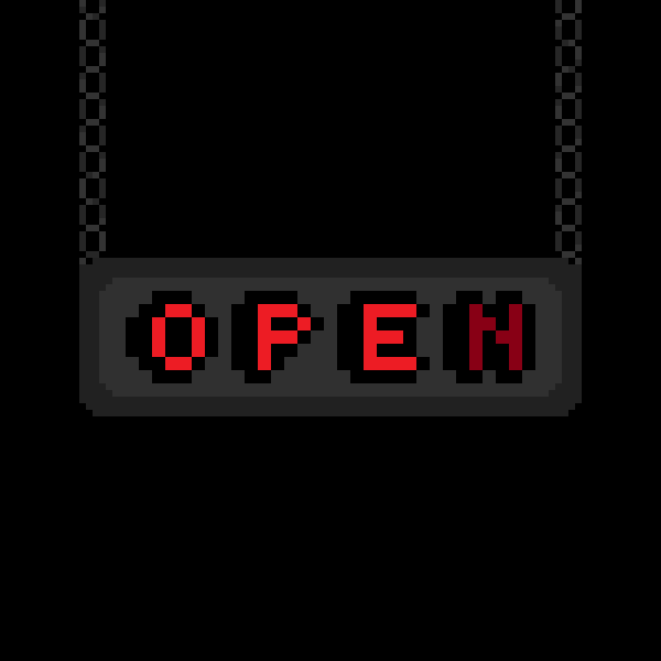 Flickering hanging sign