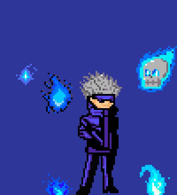 Gojo w blue Flames