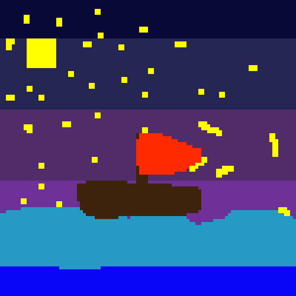Boat at night