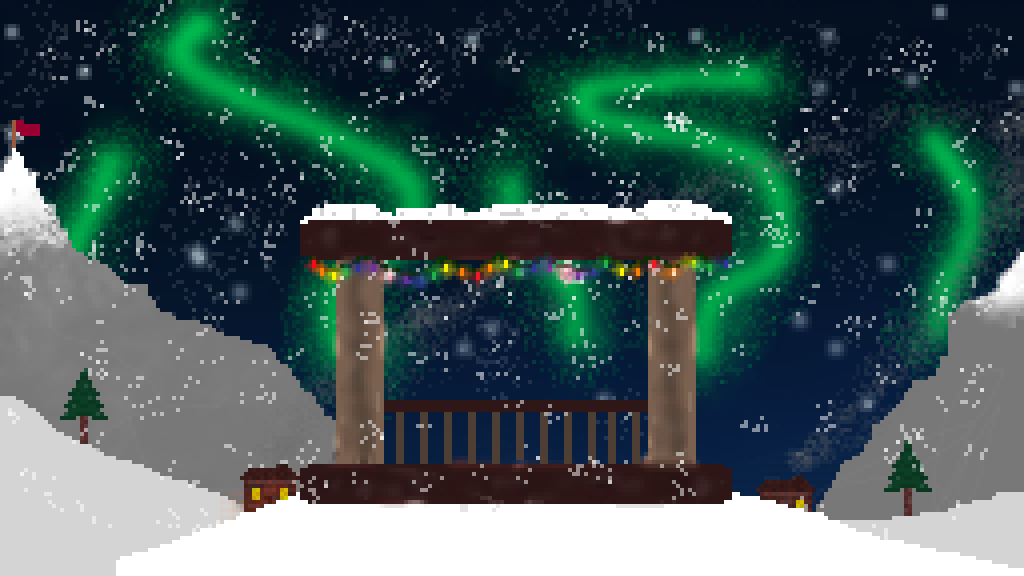 Snowy Night in the Mountains