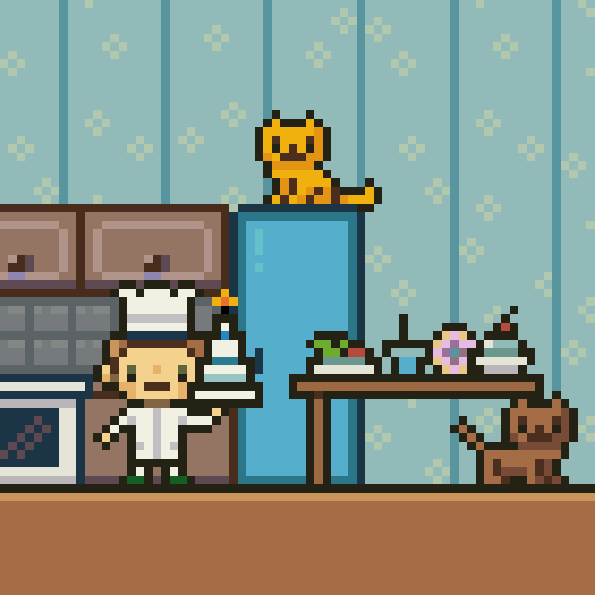 Cooking with cat friends