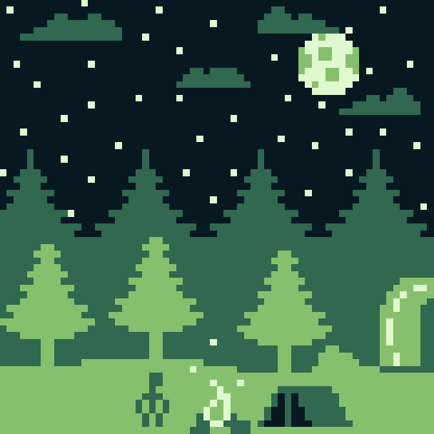 camping at night