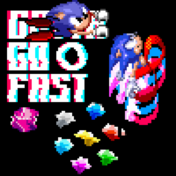 Glitched Gotta Go Fast Banner but sonic 1 sonic is here