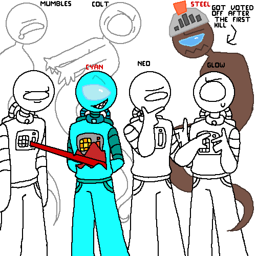 steel and cyan among us