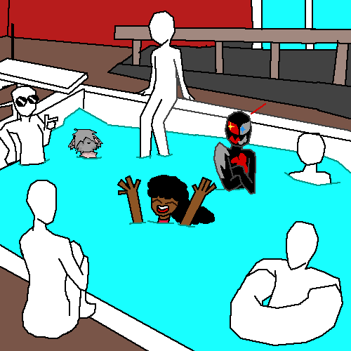 Alba is mad at Pool party