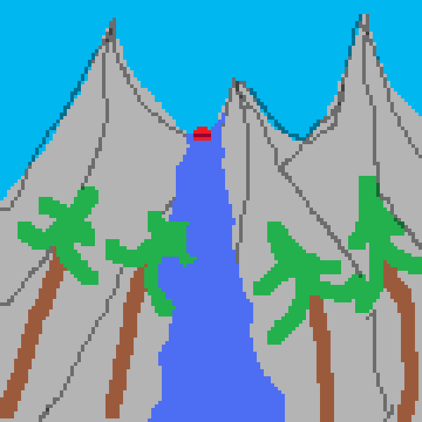 ball in waterfall