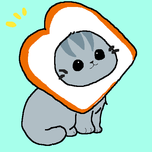 Cat in bread base