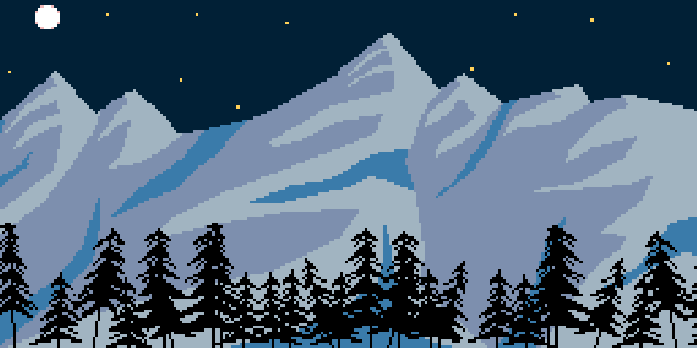 Mountains at night.