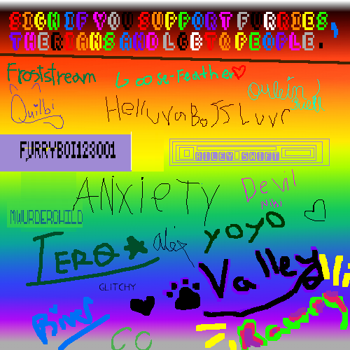 Sign if you support furries, therians, and LGBTQ people