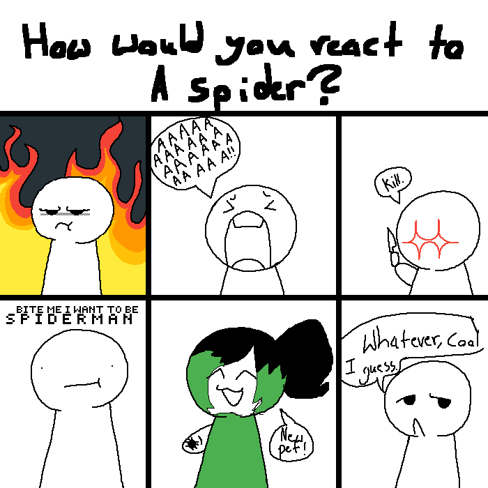 Reaction to spider