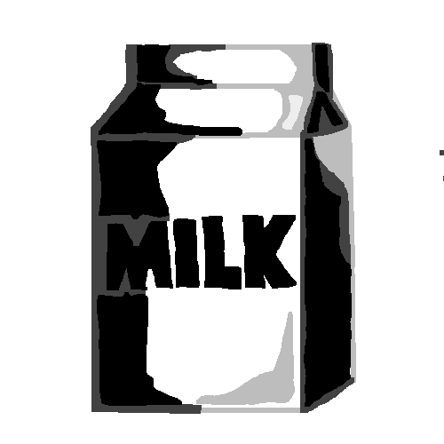 negative space milk carton