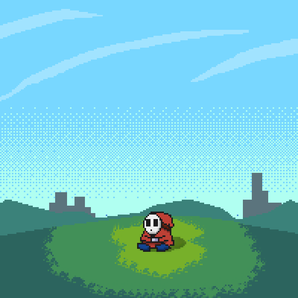 A shy guy sitting at a peaceful hill