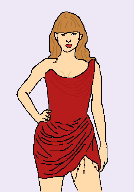 Taylor Swift Grammys 2025 Drawing- Colored