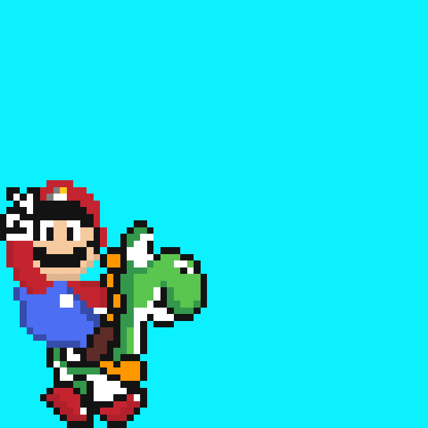 mario riding yoshi