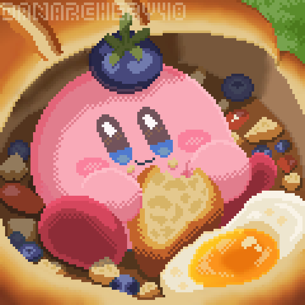 Kirby eating a bread :3