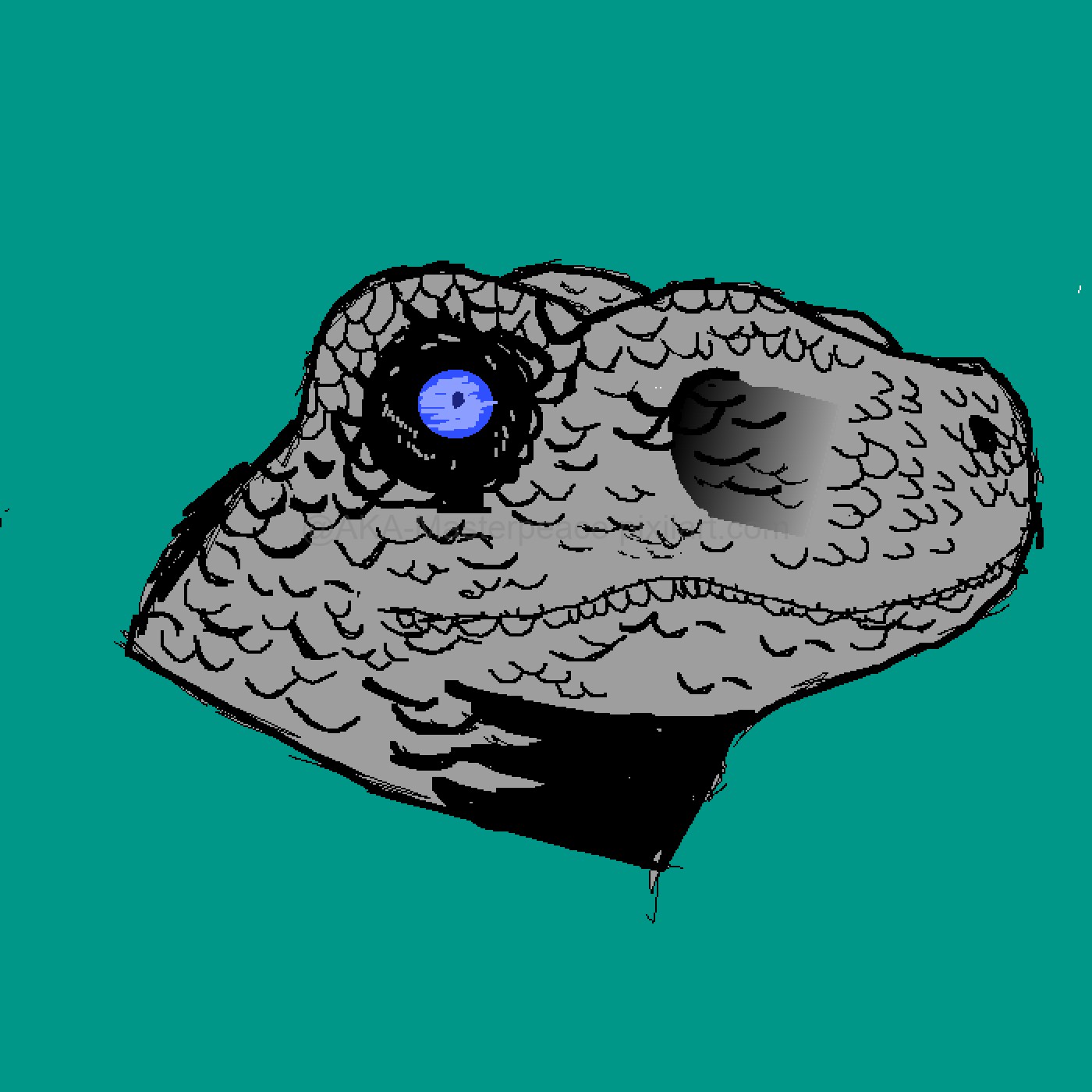 Pixilart - Blue Velociraptor by AKA-Masterpeace