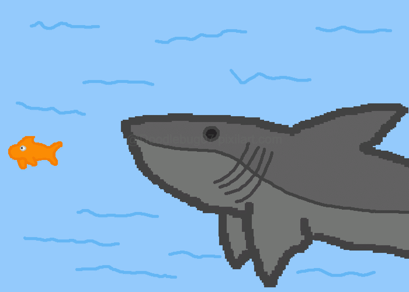 Pixilart Hungry Shark Fin(ished) by Doodlebug07